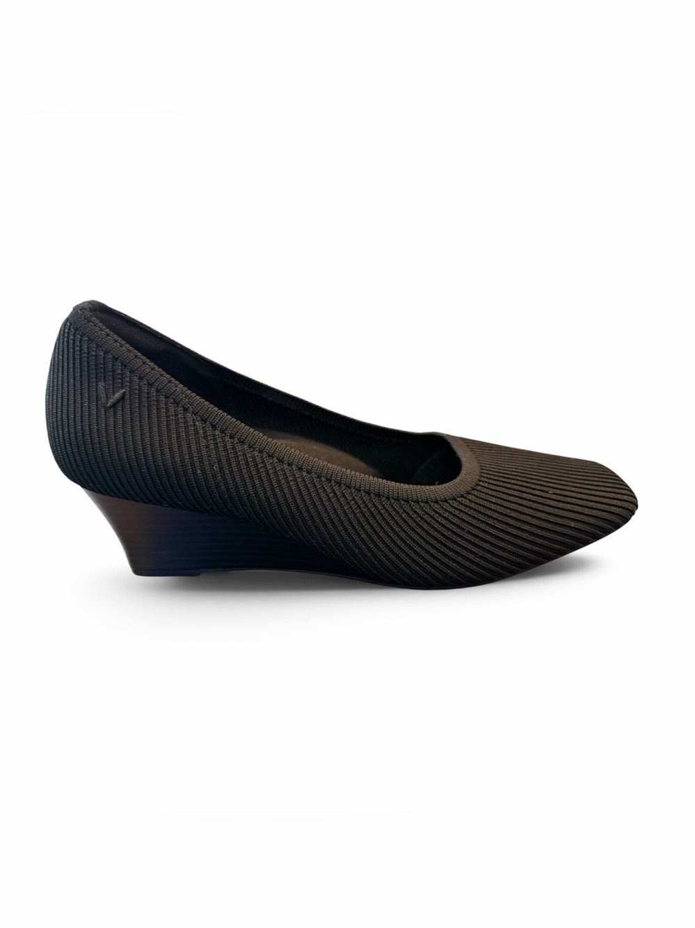 Vivaia Women's Black Margot Wedge Pro Square Toe Knit Upper Size 39/8.5
